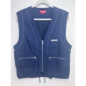 Supreme Nylon cargo Vest Blue size Medium Navy Blue